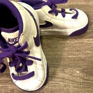 Nike Blazer Mid White and Purple Sneakers